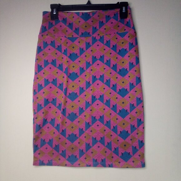 LuLaRoe Dresses & Skirts - Lularoe Skirt Women S Straight Knee Length Pull On Stretch Pattern Colorful